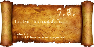 Tiller Barnabás névjegykártya